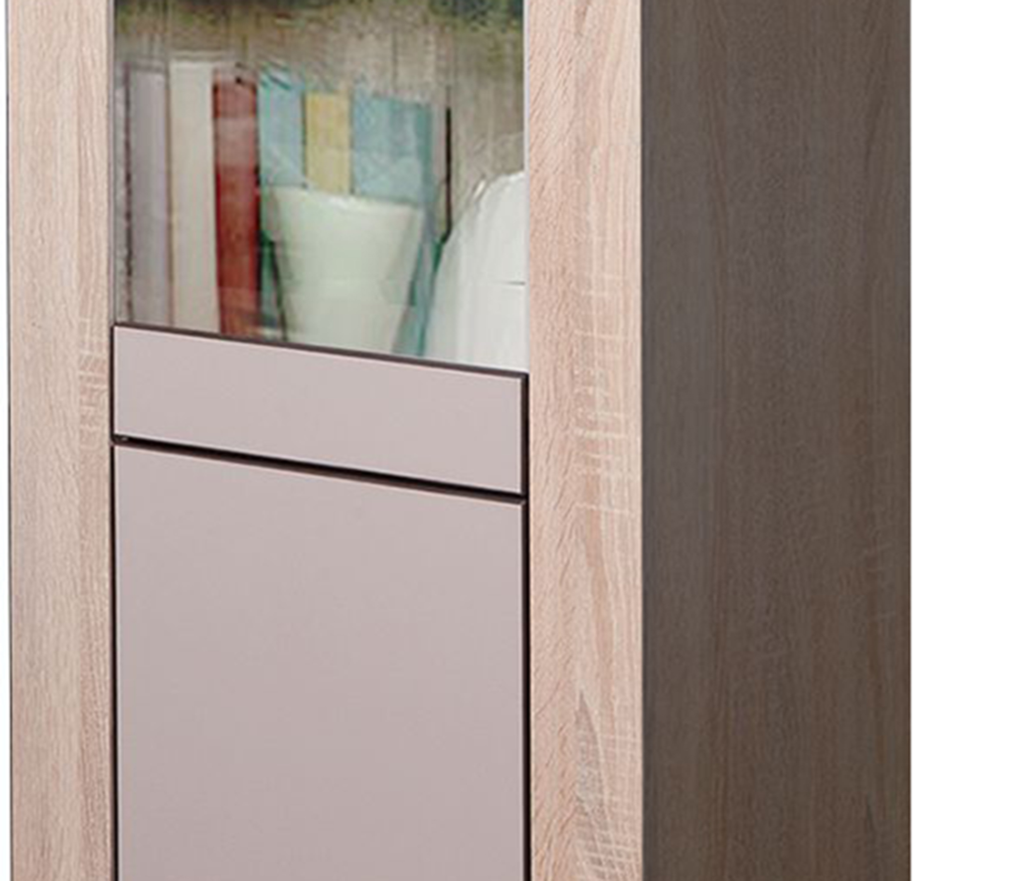 картинка Шкаф с витриной 2Д Лондон дуб сонома от магазина мебели
